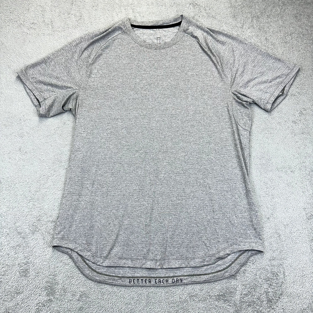 Lululemon Shirt Mens XXL 2XL Gray Drysense License To Train Short Sleeve Workout